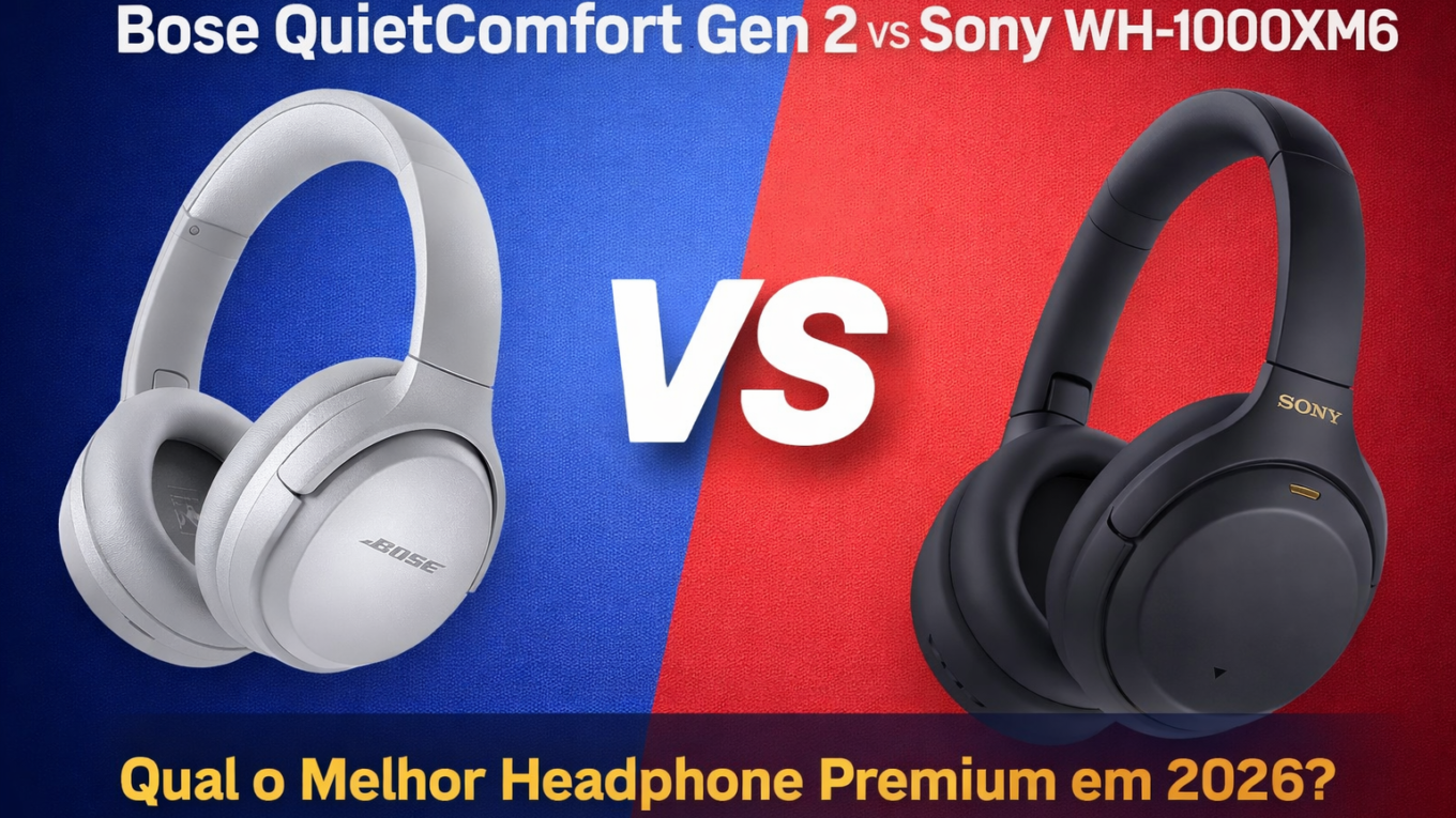 Bose QuietComfort Gen 2 vs Sony WH-1000XM6 comparativo de headphones premium 2026.