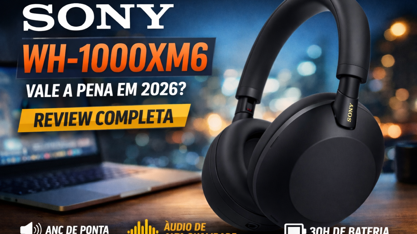 Sony WH-1000XM6 preto – fone de ouvido com cancelamento de ruído em review completa 2026